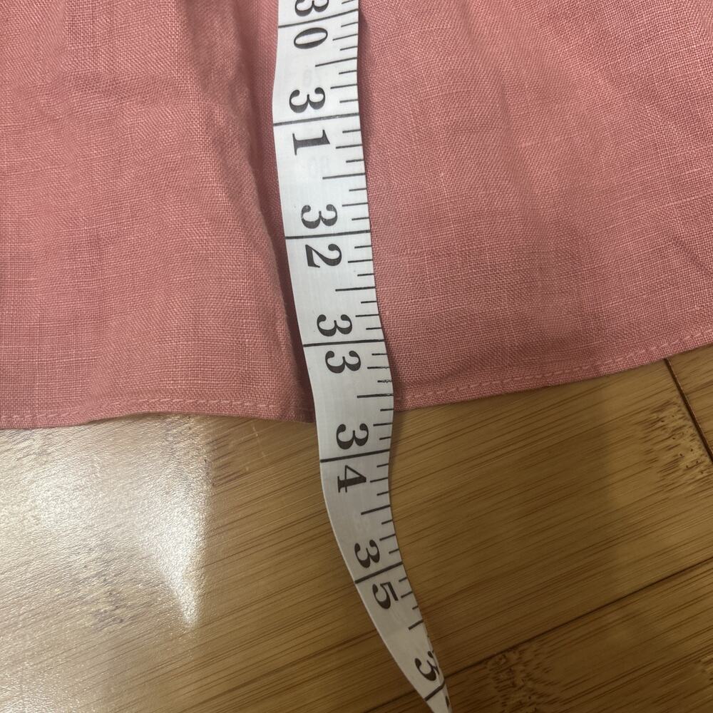 Joie Stevie Pink Linen Cut Out Midi Dress Boho Cottagecore Beach Party Sz L - Picture 7 of 7